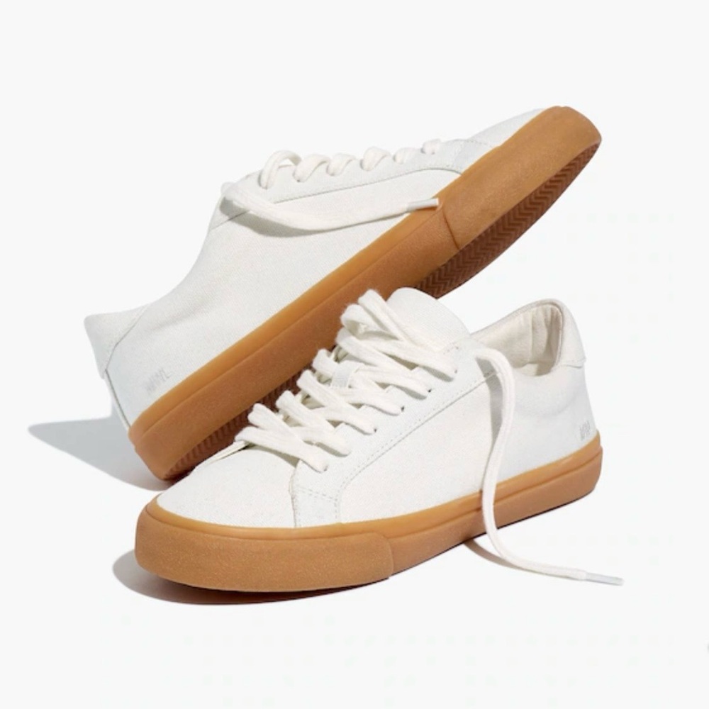 Madewell White Canvas Sneakers Size 8 New